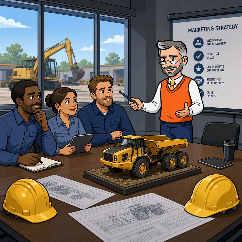 A construction equipment franchise marketing strategy. meeting